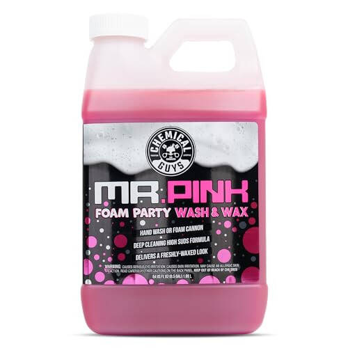 Chemical Guys CWS22164 Mr. Pink Foam Party Wash & Wax (Works with Foam Cannons, Foam Guns or Bucket Washes) Safe for Cars, Trucks, SUVS, Motorcycles, RVs & More, (64 fl oz) Tangerine Scent - 1