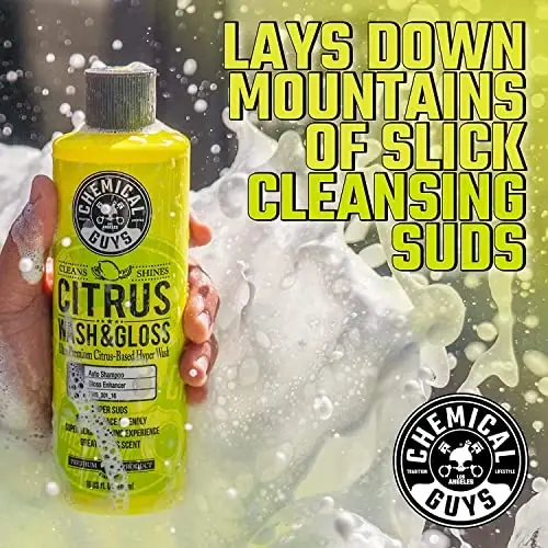 Chemical Guys HOL357 Clean & Shine Car Wash Starter Kit - Safe for Cars, Trucks, Motorcycles, SUVs, Jeeps, RVs & More (7 Piece Set, Including 3 16 oz. Car Detailing Chemicals) - 3