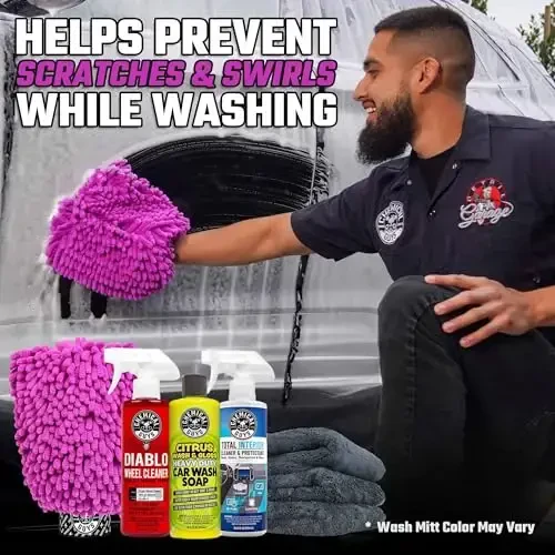 Chemical Guys HOL357 Clean & Shine Car Wash Starter Kit - Safe for Cars, Trucks, Motorcycles, SUVs, Jeeps, RVs & More (7 Piece Set, Including 3 16 oz. Car Detailing Chemicals) - 6