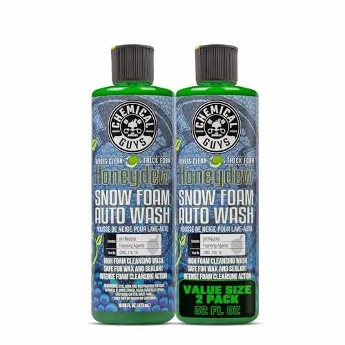 Chemical Guys, Honeydew Snow Foam Car Wash Soap, Foam Cannon, 16 oz, 2 Pk | High-foaming pH-balanced suds for cannons, guns or buckets, gentle on wax and coatings - Chemical Guys