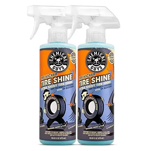 Chemical Guys Tire Kicker Sprayable Extra Glossy Tire Shine Spray, Dry-to-Touch Dressing - Restores Wet Look to Rubber, Vinyl, and Plastic, Safe for Cars, Trucks, Motorcycles, RVs, and More - 16 oz 