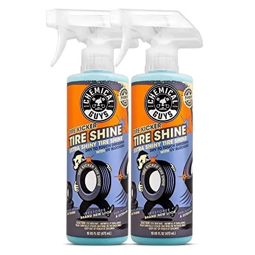 Chemical Guys Tire Kicker Sprayable Extra Glossy Tire Shine Spray, Dry-to-Touch Dressing - Restores Wet Look to Rubber, Vinyl, and Plastic, Safe for Cars, Trucks, Motorcycles, RVs, and More - 16 oz - CHEMICAL GUYS