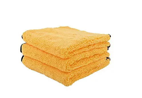 Chemical Guys MIC 506 03 Премиальные микрофибровые полотенца профессионального класса, золото (16 дюймов x 16 дюймов) (упаковка из 3) - Безопасно для мойки автомобилей, домашней уборки и сушки домашних животных - 1