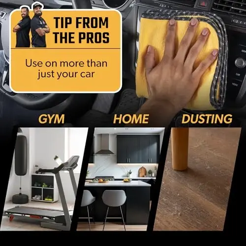 Chemical Guys MIC_506_12 Professional Grade Premium Microfiber Towels, Gold (16 Inch x 16 Inch) (Pack of 12) - Safe for Car Wash, Home Cleaning & Pet Drying Cloths - 4