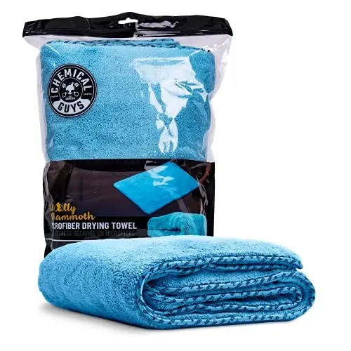 Chemical Guys Woolly Mammoth Large Microfiber Drying Towel - 36 x 25 Inch Blue, Ultra Plush Super Absorbent Car Drying Towel for Cars, Trucks, SUVs, Motorcycles, RVs, and Auto Detailing 