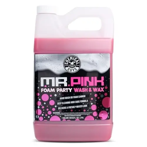 Chemical Guys Mr. Pink Foam Party Wash & Wax – 128 oz Tangerine Scent High Foaming Car Wash Soap for Foam Cannons and Buckets – Safe on Paint, Clear Coat, Cars, Trucks, SUVs, and RVs 