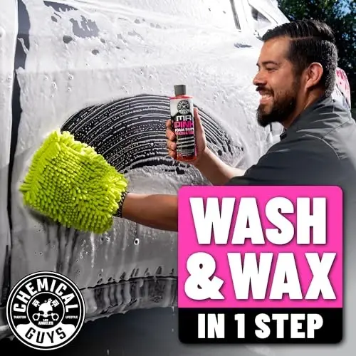 Chemical Guys Mr. Pink Foam Party Wash & Wax – 128 oz Tangerine Scent High Foaming Car Wash Soap for Foam Cannons and Buckets – Safe on Paint, Clear Coat, Cars, Trucks, SUVs, and RVs - MODAZONE (1)