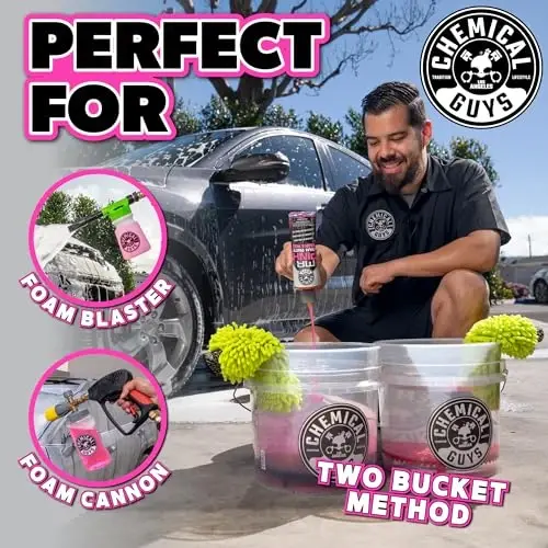 Chemical Guys Mr. Pink Köpük Partisi Yıkama & Cila – 3.7 Litre Mandalina Kokulu Yüksek Köpüklü Araba Yıkama Sabunu Köpük Püskürtücüler ve Kovalar için – Boya, Vernik, Arabalar, Kamyonetler, SUV'lar ve Karavanlarda Güvenli - 5