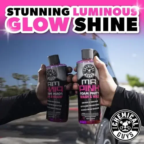 Chemical Guys Mr. Pink Foam Party Wash & Wax – 128 oz Tangerine Scent High Foaming Car Wash Soap for Foam Cannons and Buckets – Safe on Paint, Clear Coat, Cars, Trucks, SUVs, and RVs - 3