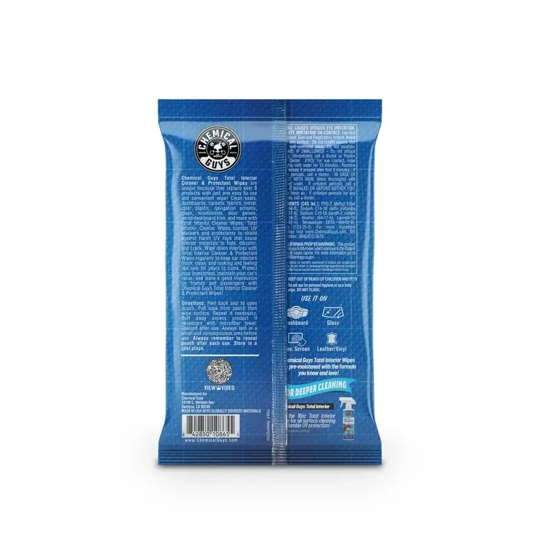 Chemical Guys PMWSPI22050 Total Interior Cleaner & Protectant Wipes Mega 100 Pack, Safe for Cars, Trucks, SUVs, Jeeps, Motorcycles, RVs & More (50 Ct) - 2