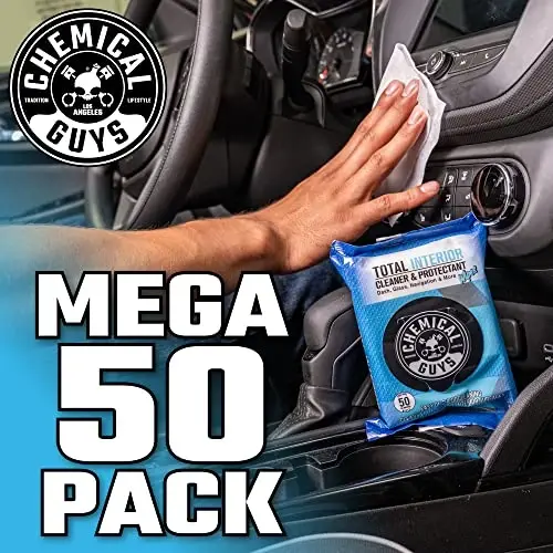 Chemical Guys PMWSPI22050 Total Interior Cleaner & Protectant Wipes Mega 100 Pack, Safe for Cars, Trucks, SUVs, Jeeps, Motorcycles, RVs & More (50 Ct) - 5