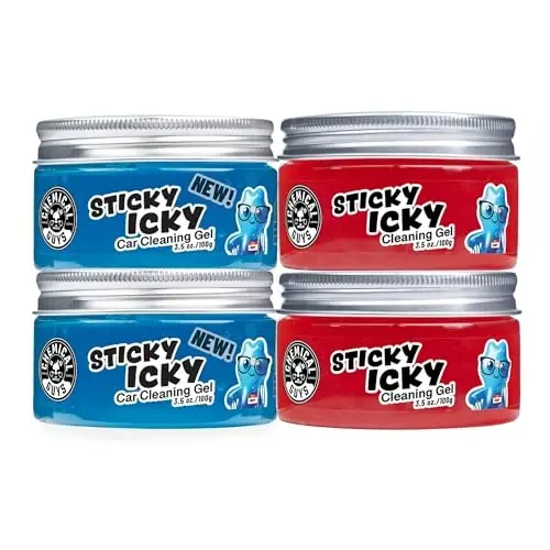 Chemical Guys Sticky Icky Car Cleaning Gel, Green Apple & Sweet Strawberry Scent - Detailing Kit, Car Dust Crevice Cleaner, Slime Auto Air Vent, Cleaning Putty for Keyboard Cleaner (4 Pack) - CJK1004 - 1