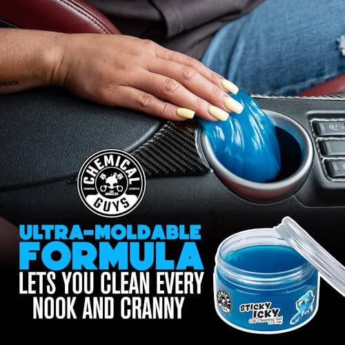 Chemical Guys Sticky Icky Car Cleaning Gel, Green Apple Scent - Detailing Kit, Automotive Dust Car Crevice Cleaner, Slime Auto Air Vent, Cleaning Putty For Keyboard Cleaner (4 Pack) - CJB1004 - 4