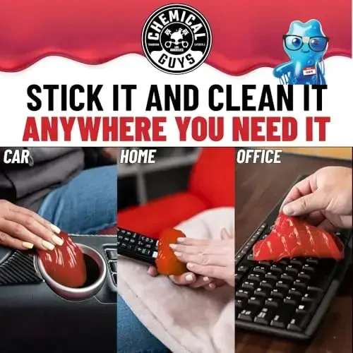 Chemical Guys Sticky Icky Car Cleaning Gel, Sweet Strawberry Scent - Detailing Kit, Automotive Dust Car Crevice Cleaner, Air Vent Slime, Cleaning Putty for Keyboard Accessories (4 Pack) - 4