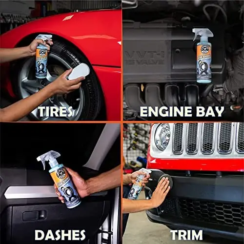 Chemical Guys Tire Kicker Sprayable Extra Glossy Tire Shine with Applicators (Works on Rubber, Vinyl & Plastic) Safe for Cars, Trucks, Motorcycles, RVs & More, 16 fl oz - 6