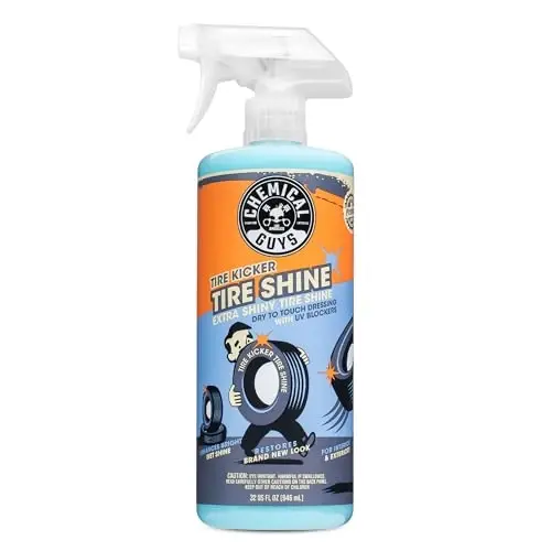 Chemical Guys Tire Kicker purkaladigan qo'shimcha yaltiroq shinalar uchun jilo (rezina, vinil va plastmassada ishlaydi) Avtomobillar, yuk mashinalari, mototsikllar, RV va boshqalar uchun xavfsiz, juda katta hajmli 32 fl oz 