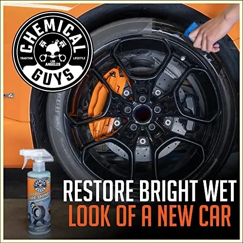 Chemical Guys Tire Kicker Sprayable Extra Glossy Tire Shine Spray, Dry-to-Touch Dressing - Restores Wet Look to Rubber, Vinyl, and Plastic, Safe for Cars, Trucks, Motorcycles, RVs, and More - 16 oz - 6
