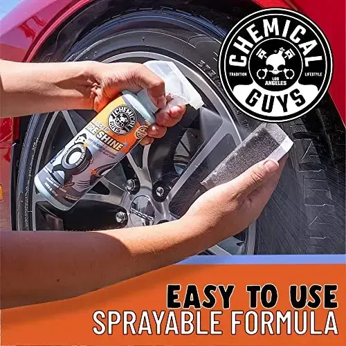 Chemical Guys Tire Kicker Sprayable Extra Glossy Tire Shine Spray, Dry-to-Touch Dressing - Restores Wet Look to Rubber, Vinyl, and Plastic, Safe for Cars, Trucks, Motorcycles, RVs, and More - 16 oz - 3