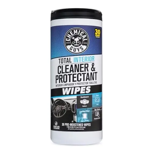 Chemical Guys Total Interior Cleaner & Protectant Canister Wipes, Great for Cars, Trucks, SUVs, RVs, & More (30 Ct) - PMWCSPI22030 