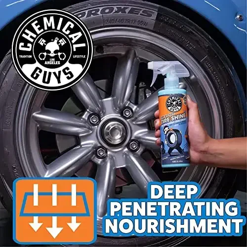 Chemical Guys TVD11316 Tire Kicker Sprayable Extra Glossy Tire Shine (Works on Rubber, Vinyl & Plastic) Safe for Cars, Trucks, Motorcycles, RVs & More, 16 fl oz - 3