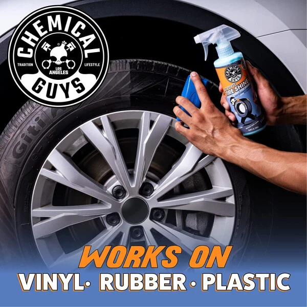 Chemical Guys TVD11316 Tire Kicker Sprayable Extra Glossy Tire Shine (Works on Rubber, Vinyl & Plastic) Safe for Cars, Trucks, Motorcycles, RVs & More, 16 fl oz - 5