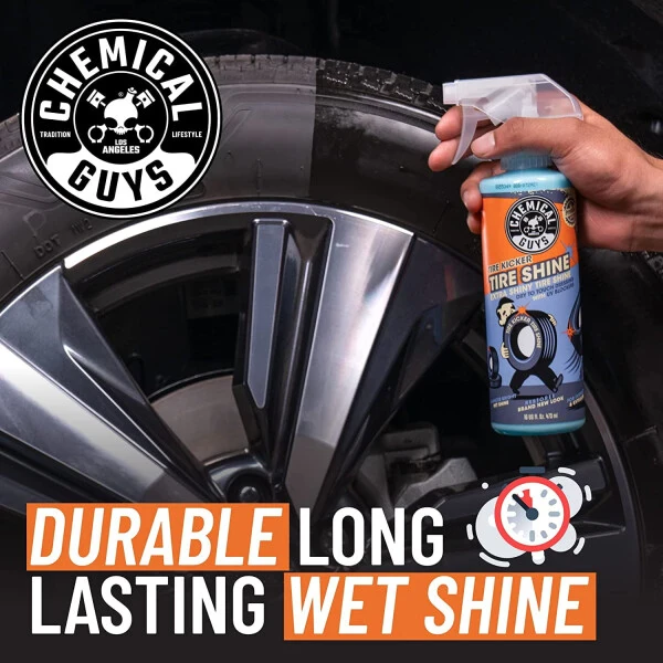 Chemical Guys TVD11316 Tire Kicker Sprayable Extra Glossy Tire Shine (Works on Rubber, Vinyl & Plastic) Safe for Cars, Trucks, Motorcycles, RVs & More, 16 fl oz - 9