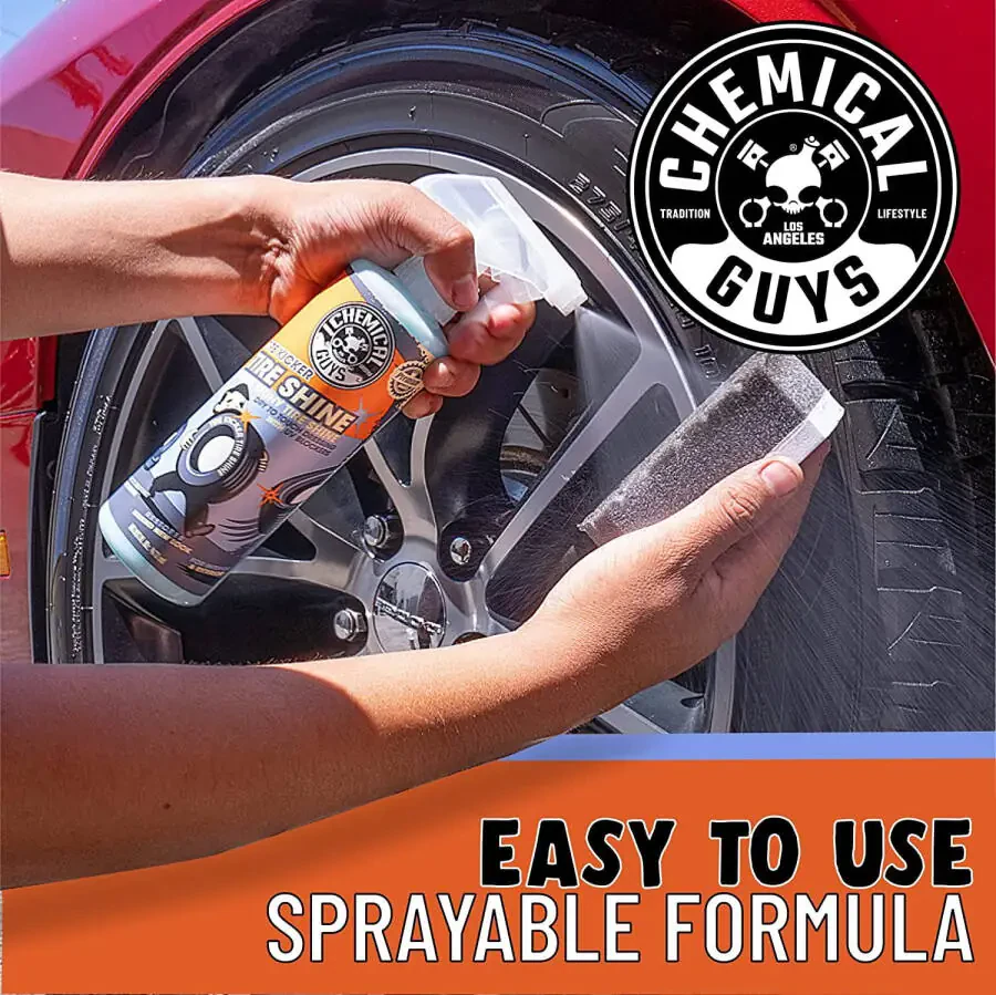 Chemical Guys TVD11316 Tire Kicker Sprayable Extra Glossy Tire Shine (Works on Rubber, Vinyl & Plastic) Safe for Cars, Trucks, Motorcycles, RVs & More, 16 fl oz - 10