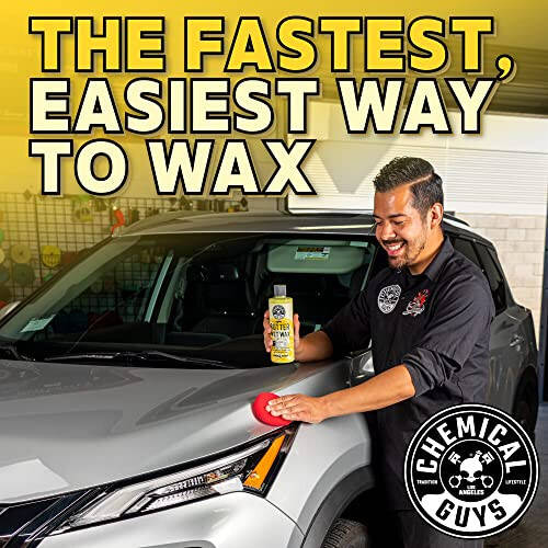 Chemical Guys WAC_201_16 Butter Wet Wax, Deep Wet Shine for Cars, Trucks, SUVs, RVs & More, 16 fl oz, Banana Scent - 2