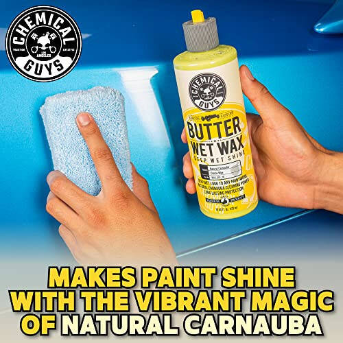 Chemical Guys WAC_201_16 Butter Wet Wax, Deep Wet Shine for Cars, Trucks, SUVs, RVs & More, 16 fl oz, Banana Scent - 3