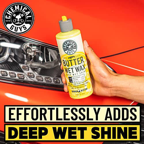 Chemical Guys WAC_201_16 Butter Wet Wax, Deep Wet Shine for Cars, Trucks, SUVs, RVs & More, 16 fl oz, Banana Scent - 6