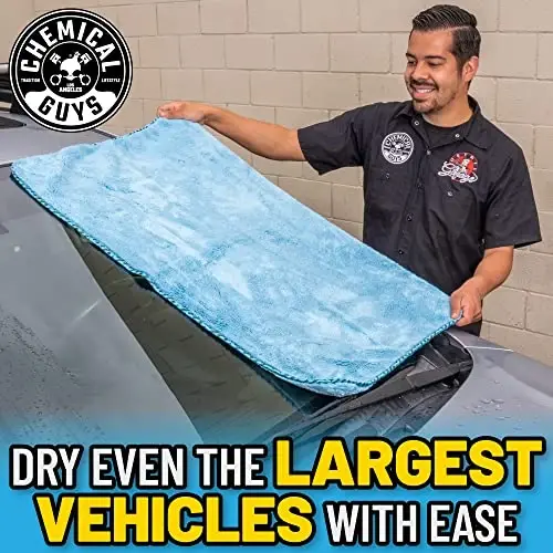 Chemical Guys Woolly Mammoth Large Microfiber Drying Towel - 36 x 25 Inch Blue, Ultra Plush Super Absorbent Car Drying Towel for Cars, Trucks, SUVs, Motorcycles, RVs, and Auto Detailing - 2 Pack - 4