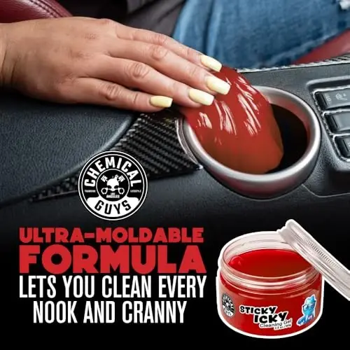 Chemical Guys Sticky Icky Car Cleaning Gel, Sweet Strawberry Scent - Detailing Kit, Automotive Dust Car Crevice Cleaner, Air Vent Slime, Cleaning Putty for Keyboard Accessories (4 Pack) - CHEMICAL (1)
