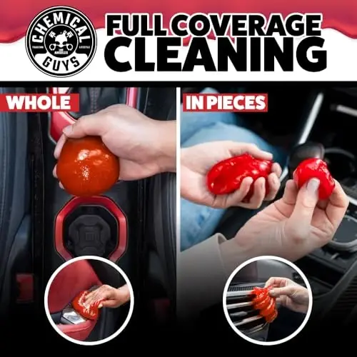 Chemical Guys Sticky Icky Car Cleaning Gel, Sweet Strawberry, Interior Car Cleaner, Reusable Automotive Crevice & Interior Dust Cleaner for Air Ventss, Cup Holders & Keyboards, 0.88 Ounce (Pack of 4) - 5