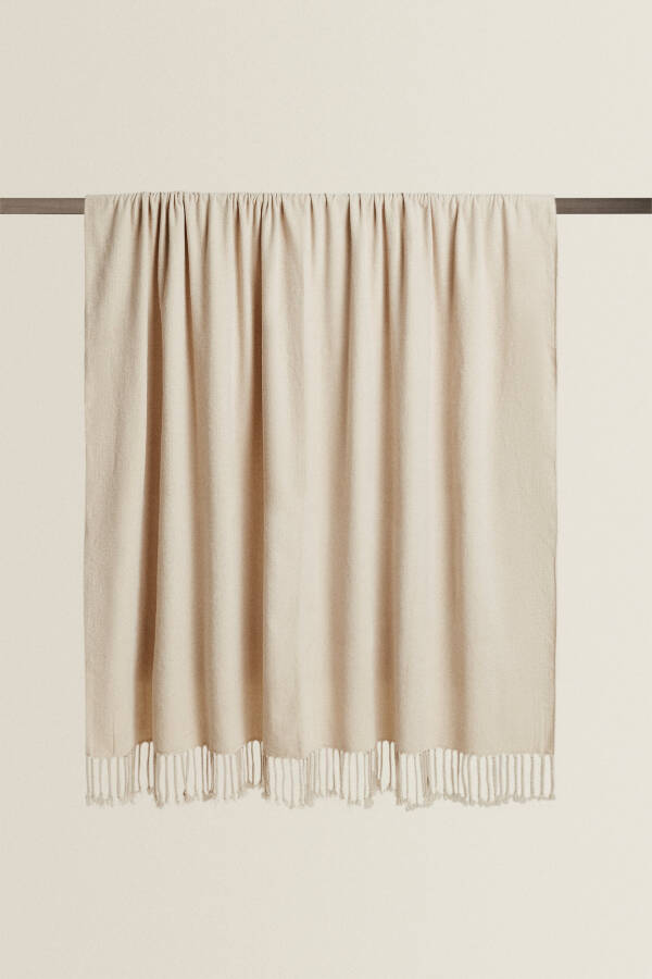 Chenille Blanket - Light Beige - 9