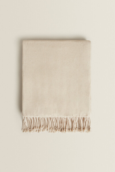 Chenille Blanket - Light Beige - 11