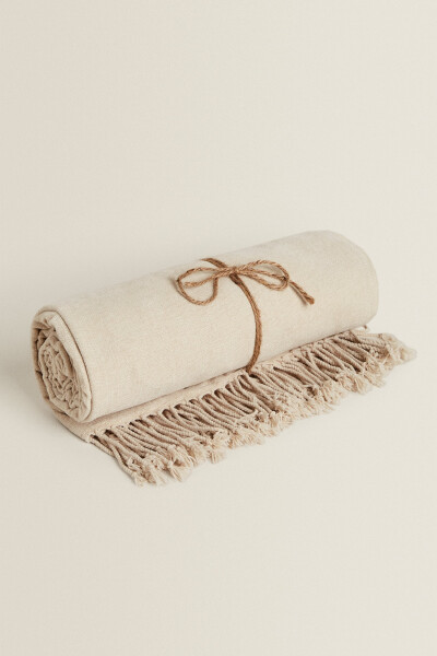 Chenille Blanket - Light Beige - 14