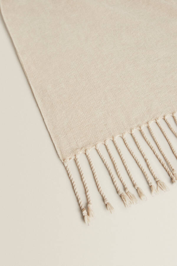 CHENILLE BLANKET - Light Beige - 4