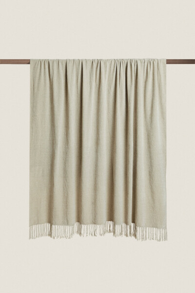 CHENILLE BLANKET - Light Brown - 8