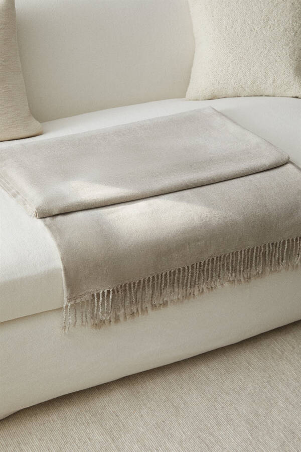 CHENILLE BLANKET - Light Brown - 14