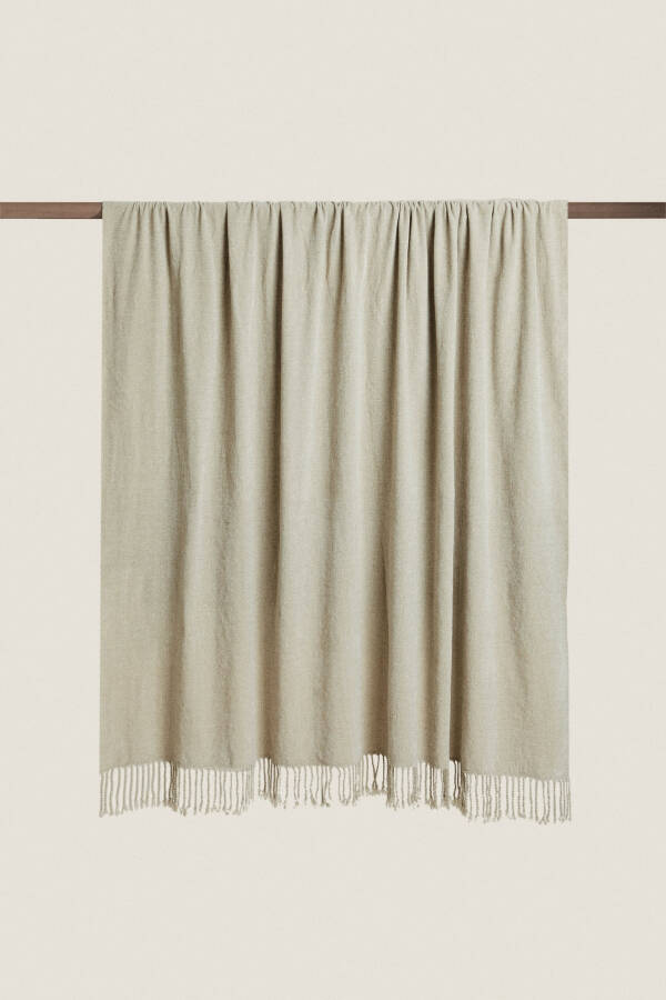 CHENILLE BLANKET - Light Brown - 1