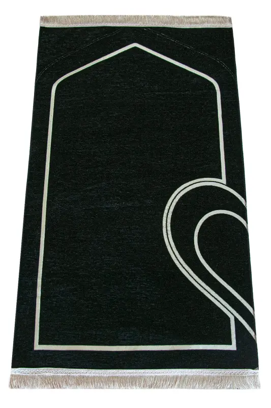 Chenille prayer rug set, soft and heart-shaped for couples. - 3