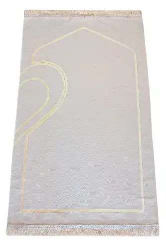 Chenille prayer rug set, soft and heart-shaped for couples. - 5