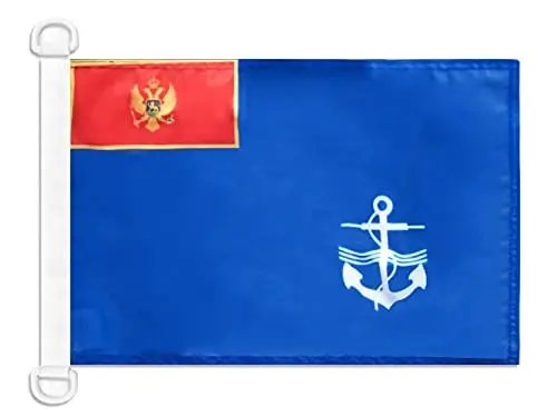 Chernogoriya dengiz floti NAUTIKA bayrog'i 18'' x 12'' - Chernogoriya urush bayroqlari 30 x 45 sm. - Qayiq uchun banner 12x18 dyuym - AZ FLAG 