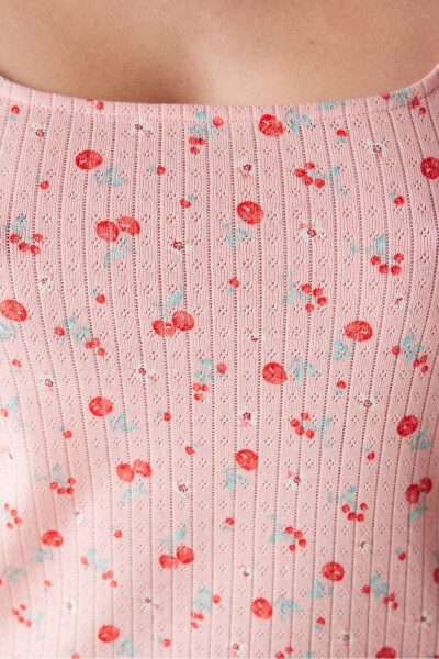Cherries Pointel Pink Shorts Pajama Set - 9