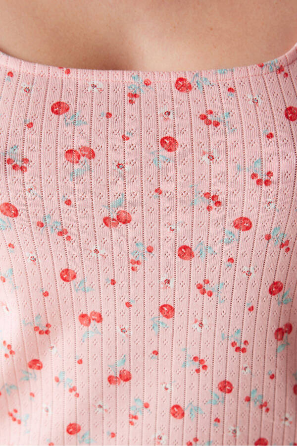 Cherries Pointel Pink Shorts Pajama Set - 9