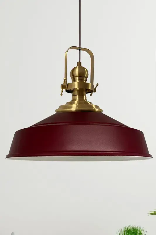 Cherry Rot Noble Single Chandelier Antique Shade Retro Pendant Lamp Restaurant Cafe Living Room Chandeliers-Cherry Rot - BAMYUM