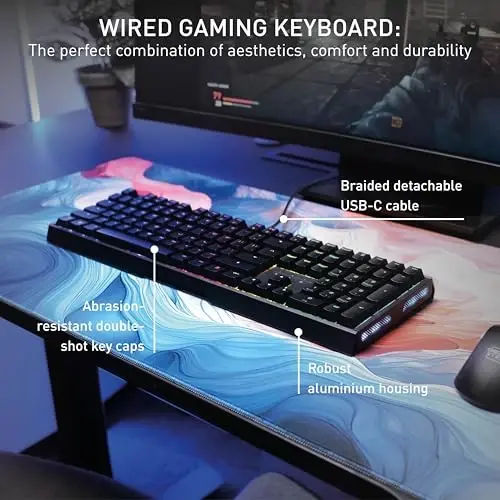 CHERRY XTRFY MX 3.1 simli mexanik klaviatura alyumin korpusli MX2A Silent Red kalitlari oʻyin va ofis uchun (Qora, MX2A Silent Red) - 6