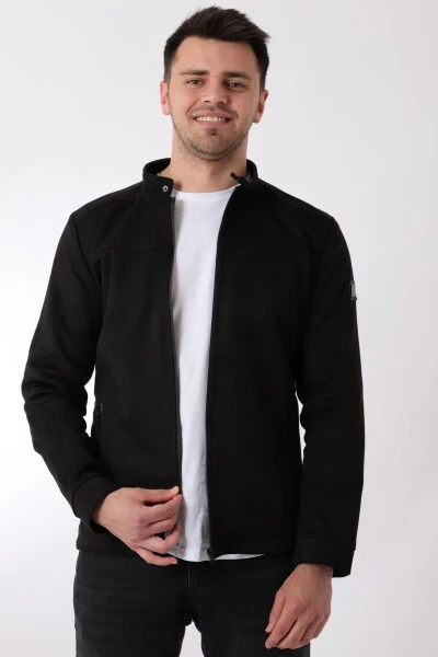 Chest Zippered Mandarin Collar Suede Seasonal Jacket PLDP 2981 - 1