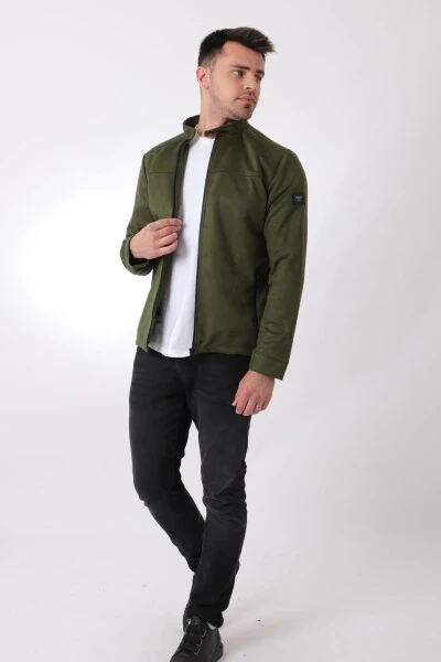 Chest Zippered Stand Collar Suede Seasonal Jacket PLDP 2981 - 3