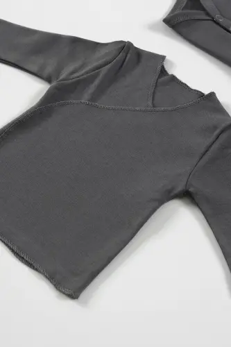 Chester 7 Parça Unisex Organik Pamuk Bebek Hastane Çıkışı Takımı Ve Yenidoğan Hediye Seti - Gri - 7